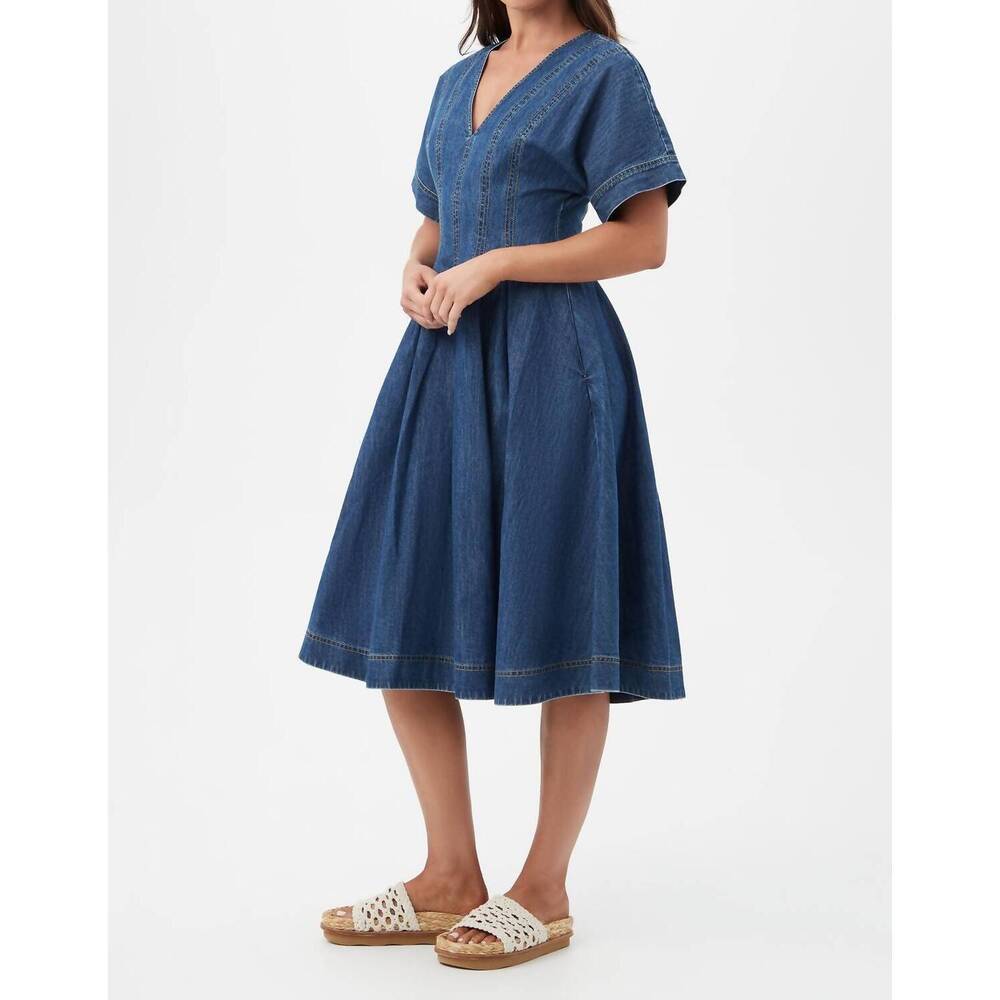 NEW TRINA TURK ashe midi dress in indigo - Picture 4 of 5